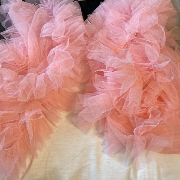 NWOT! Mesh Petal Sleeve, Round Neck, Casual T-Shirt Dress/Straight Mini Dress - Picture 2 of 6